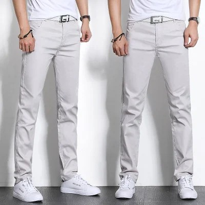 Popular men's casual pants, long men's pants, multi-color fashionable workplace cotton trousers, ins style