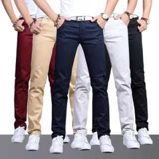 Popular men's casual pants, long men's pants, multi-color fashionable workplace cotton trousers, ins style