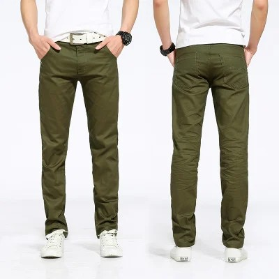 Popular men's casual pants, long men's pants, multi-color fashionable workplace cotton trousers, ins style