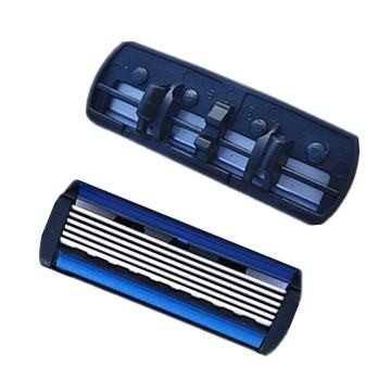 1+4 Combo Set Men Safety Traditional Classic 6 Layers Shaving Hair Blade Razor Manual Stainless Steel Shaving Hair Blade White One knife rest and three knife heads