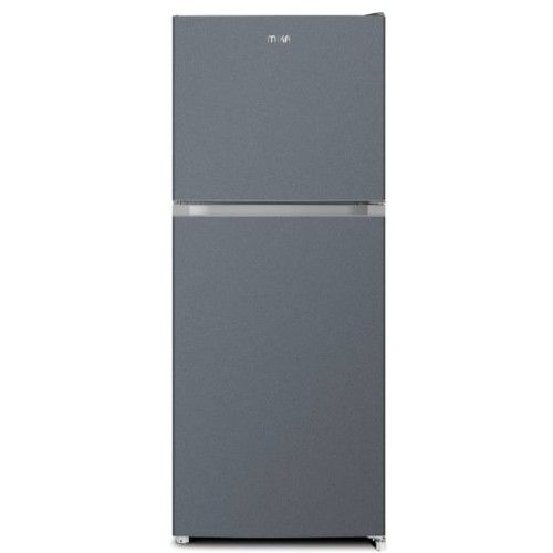 MIKA Fridge, 202L, 2 Door Top Mount Freezer, No Frost (Frost Free), Dark Silver