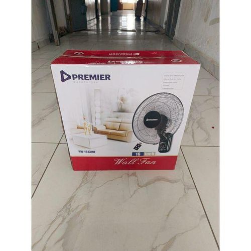 Premier Wall Fan 16inches with Remote Control and Real Time LED Temperature Display