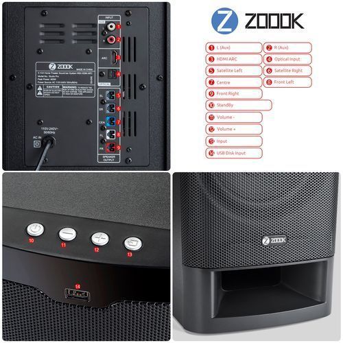 ZOOOK ZB-Studio Pro - 5.1 CH Home Theatre - 400 W