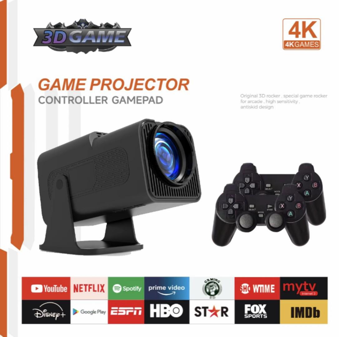 2-in-1 HY320 SMART PORTABLE PROJECTOR & RETRO GAMES CONSOLE+ 2 GAMING PADS+15,000 RETRO GAMES eg GTA Vice City, Pokemon,Super Mario