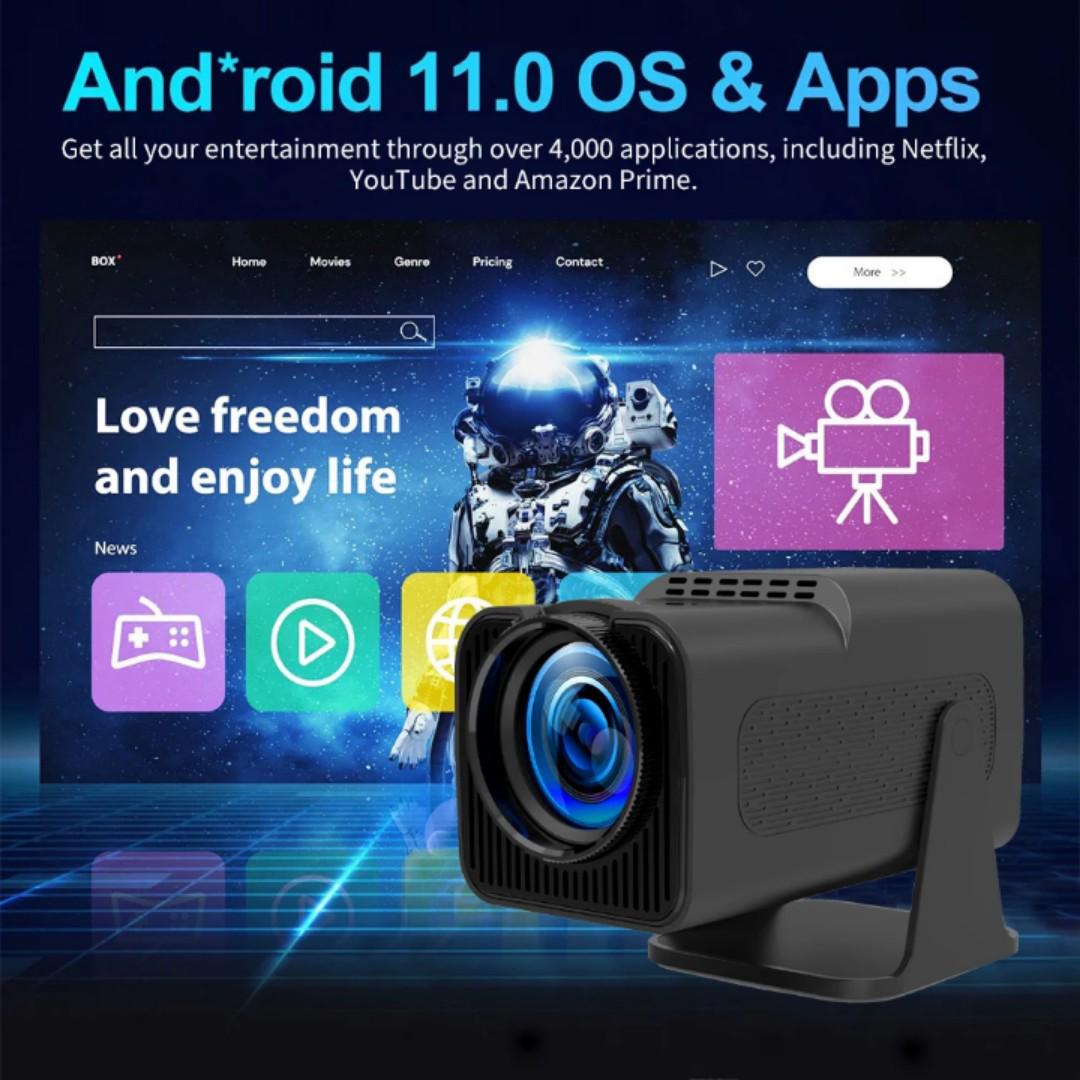 2-in-1 HY320 SMART PORTABLE PROJECTOR & RETRO GAMES CONSOLE+ 2 GAMING PADS+15,000 RETRO GAMES eg GTA Vice City, Pokemon,Super Mario