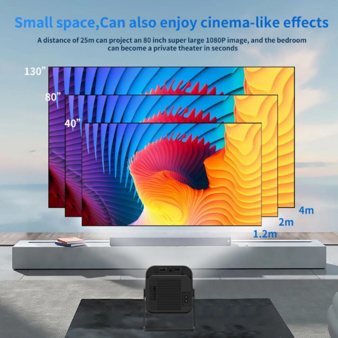 2-in-1 HY320 SMART PORTABLE PROJECTOR & RETRO GAMES CONSOLE+ 2 GAMING PADS+15,000 RETRO GAMES eg GTA Vice City, Pokemon,Super Mario