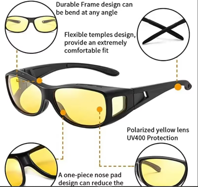 Polarised, Anti-Glare and unisex night vision HD driving glasses