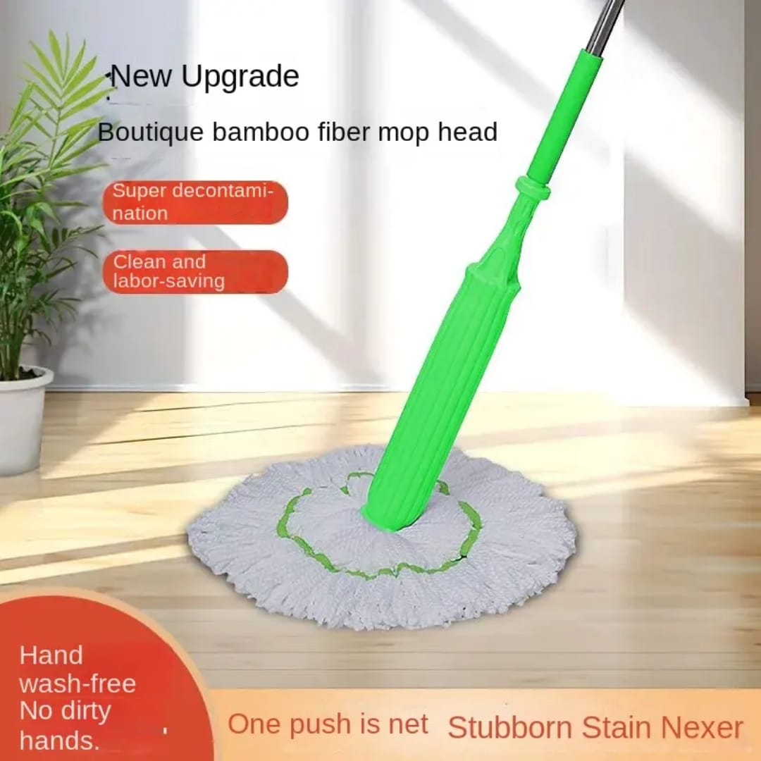 HANDS FREE SELF-SQUEEZING FLOOR MOP- ROTATES 360 DEGREES MAKING YOUR CLEANING EASY AND FASTER. No more touching of water when squeezing!!