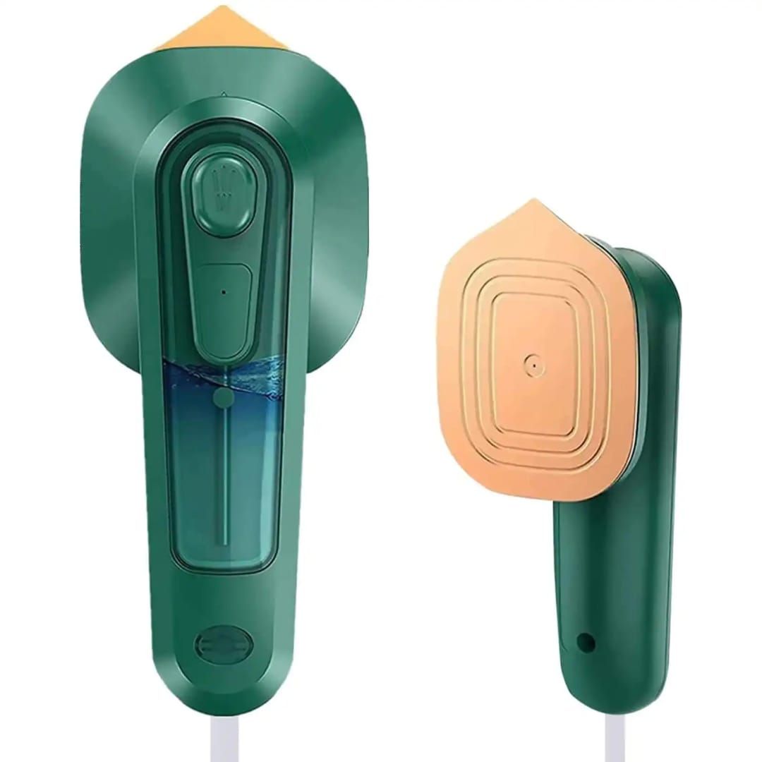 TRAVEL MINI IRON  WITH STEAM SPRAY--Two-in-one design, dry and wet steam to emit wrinkled, busting quickly and efficiently. The handle can be rotated 180 degrees, buttons and collars.