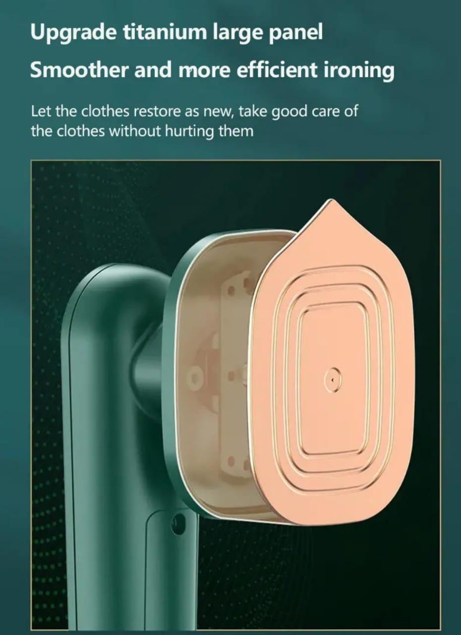 TRAVEL MINI IRON  WITH STEAM SPRAY--Two-in-one design, dry and wet steam to emit wrinkled, busting quickly and efficiently. The handle can be rotated 180 degrees, buttons and collars.