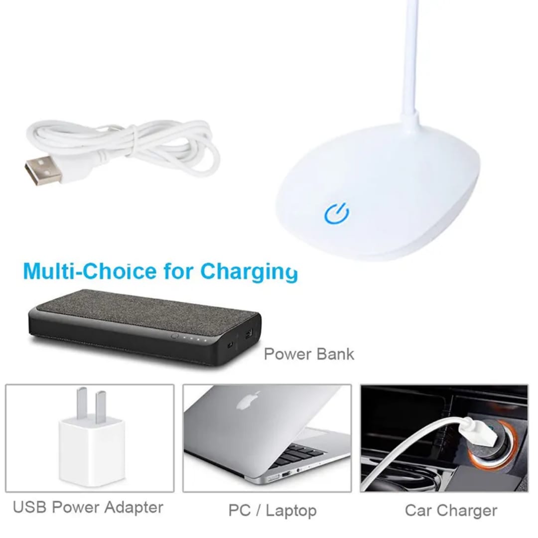 Best Selling Portable LED Eye-Care Table and Desk Lamp – No Flicker, Dimmable, USB Rechargeable, Flexible Gooseneck Reading Light for Home, Office & Study