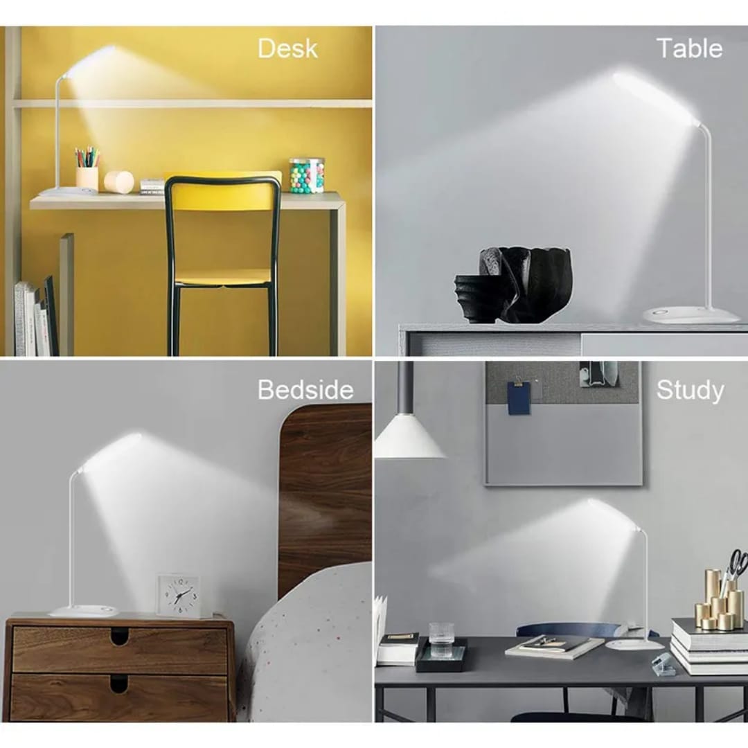 Best Selling Portable LED Eye-Care Table and Desk Lamp – No Flicker, Dimmable, USB Rechargeable, Flexible Gooseneck Reading Light for Home, Office & Study