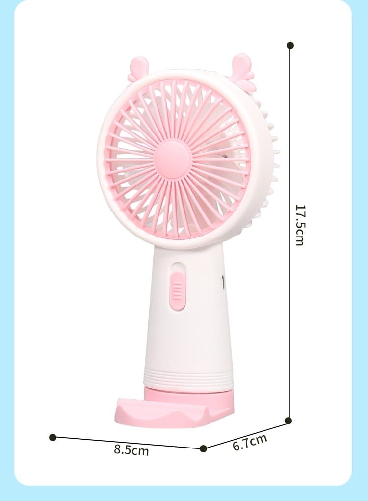New USB rechargeable Handheld Mini Fan. Cute Cat-Ear Portable Handheld Fan which is travel friendly and keeps power for a long time