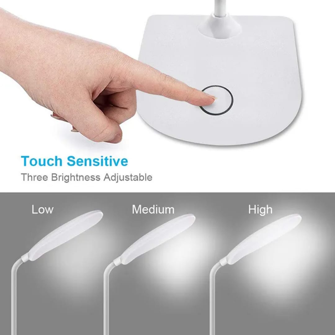 Best Selling Portable LED Eye-Care Table and Desk Lamp – No Flicker, Dimmable, USB Rechargeable, Flexible Gooseneck Reading Light for Home, Office & Study