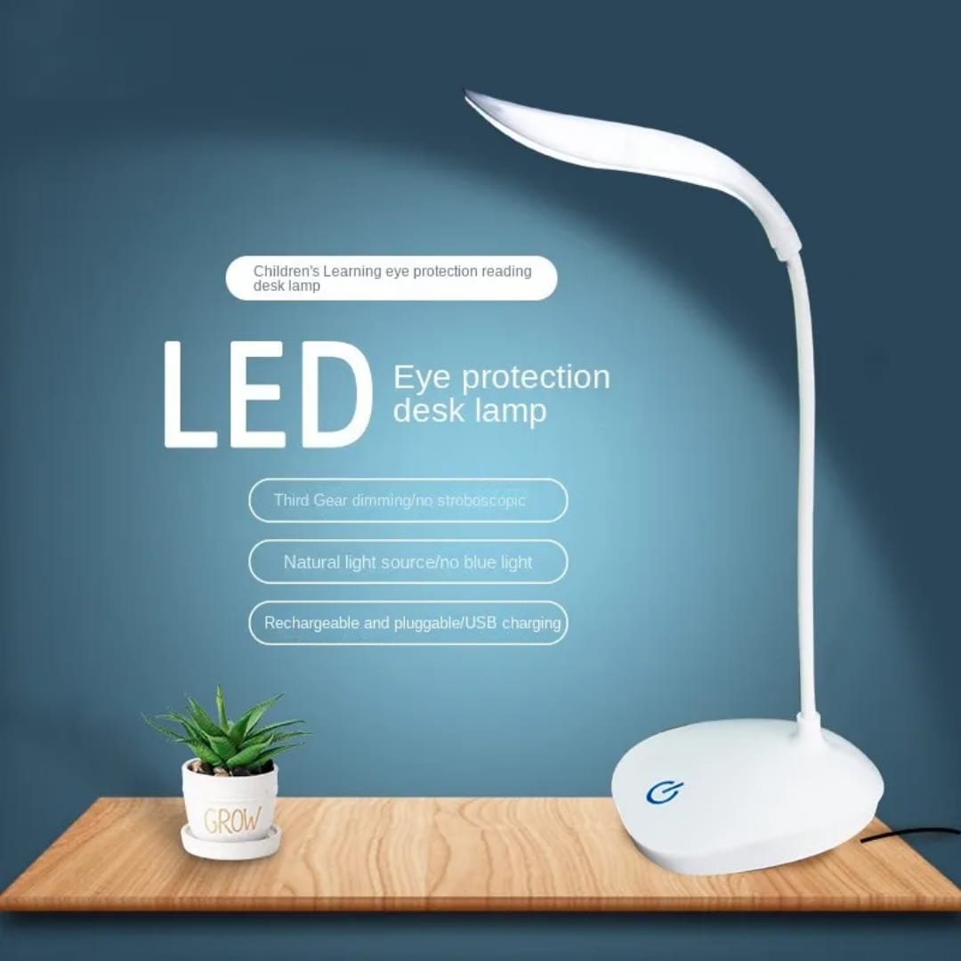 Best Selling Portable LED Eye-Care Table and Desk Lamp – No Flicker, Dimmable, USB Rechargeable, Flexible Gooseneck Reading Light for Home, Office & Study