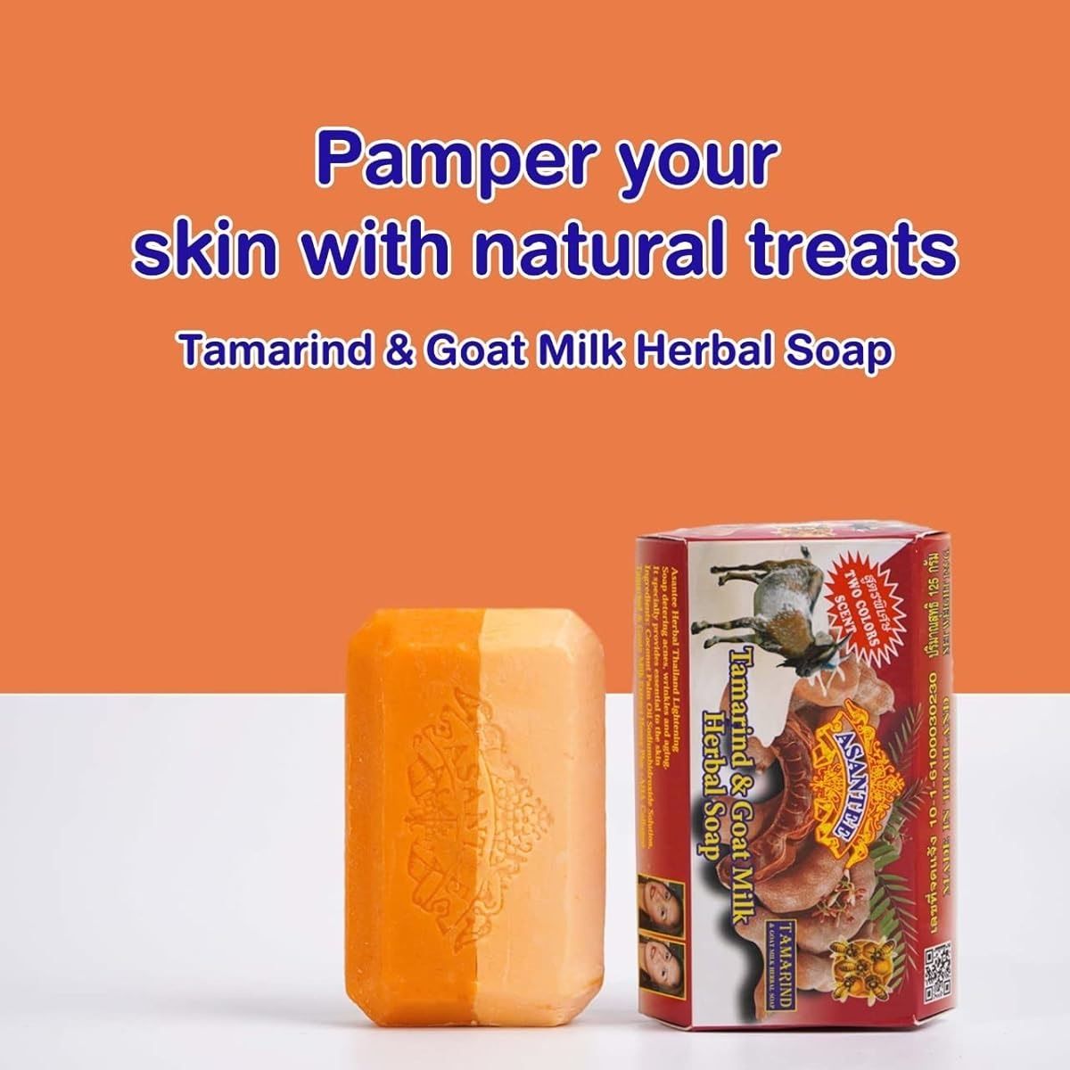 Original Asantee Tamarind & Goat Milk Herbal Soap  - Natural Skin Care Soap for Nourishing & Moisturizing, Ideal for All Skin Types/Asante soap