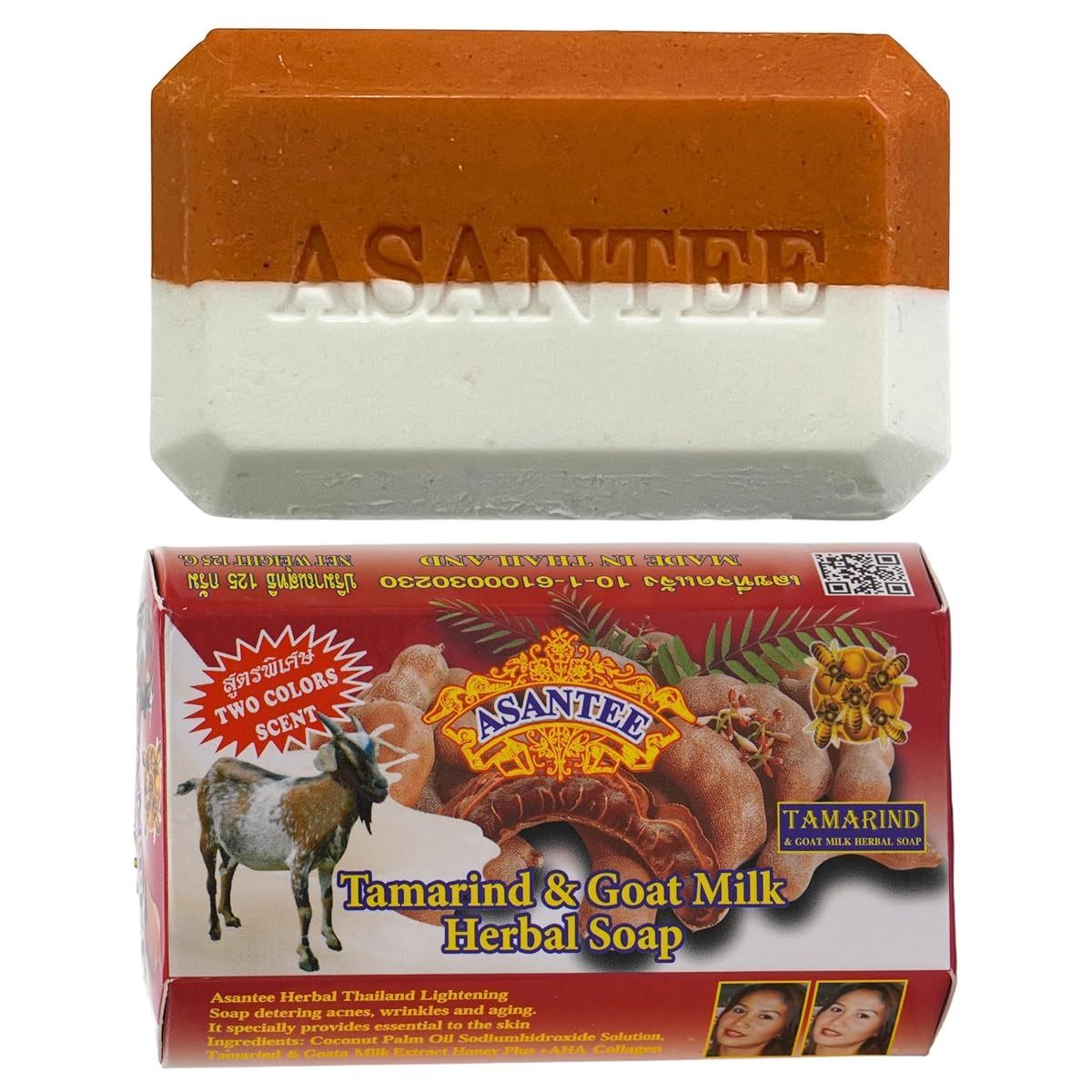 Original Asantee Tamarind & Goat Milk Herbal Soap  - Natural Skin Care Soap for Nourishing & Moisturizing, Ideal for All Skin Types/Asante soap