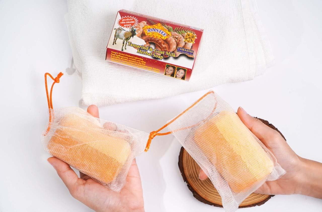 Original Asantee Tamarind & Goat Milk Herbal Soap  - Natural Skin Care Soap for Nourishing & Moisturizing, Ideal for All Skin Types/Asante soap