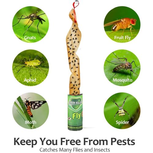 4pcs Sticky Ribbon Fly Catcher Trap Fly Mosquito Killer Insect Catcher Glue Trap Non-Toxic Terminator