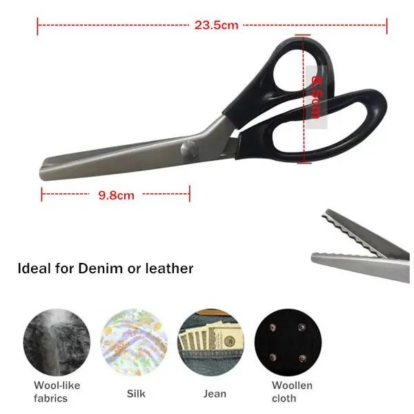 High Quality Pinking Shears Zigzag Scissors Professional Sewing Tailoring scissors craft pattern scissors