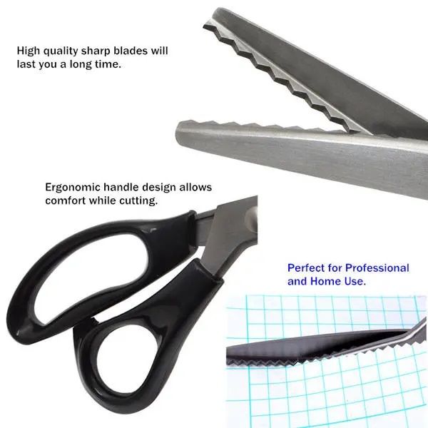 High Quality Pinking Shears Zigzag Scissors Professional Sewing Tailoring scissors craft pattern scissors