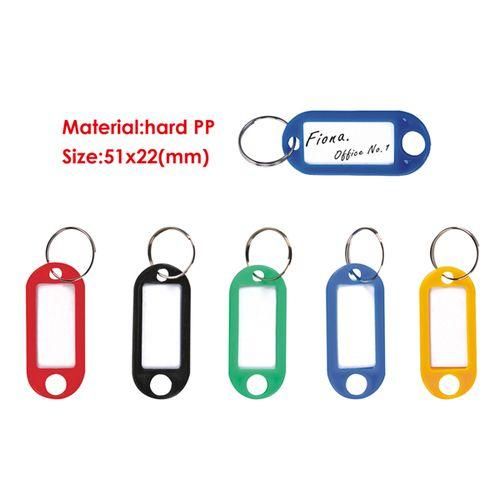 50pcs Key Rings with Tag labels Split Rings Plastic ID Name