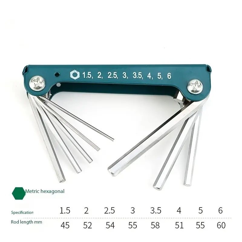 Pocket Star Hex Allen Key Foldable L N Key Set 8 in1 Folding Hex Key Box Wrench Set