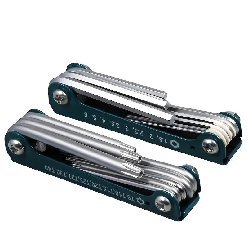 2 Pcs Pocket Star Hex Allen & Torx Key Foldable L N Key Set 8 in1 Folding Hex Key Box Wrench Set