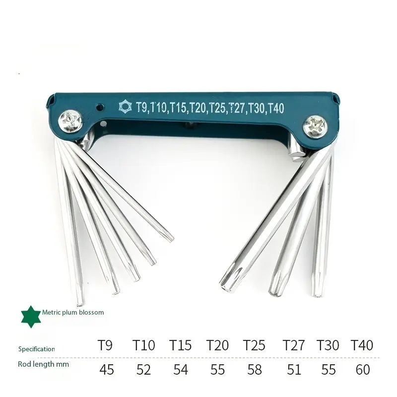 2 Pcs Pocket Star Hex Allen & Torx Key Foldable L N Key Set 8 in1 Folding Hex Key Box Wrench Set