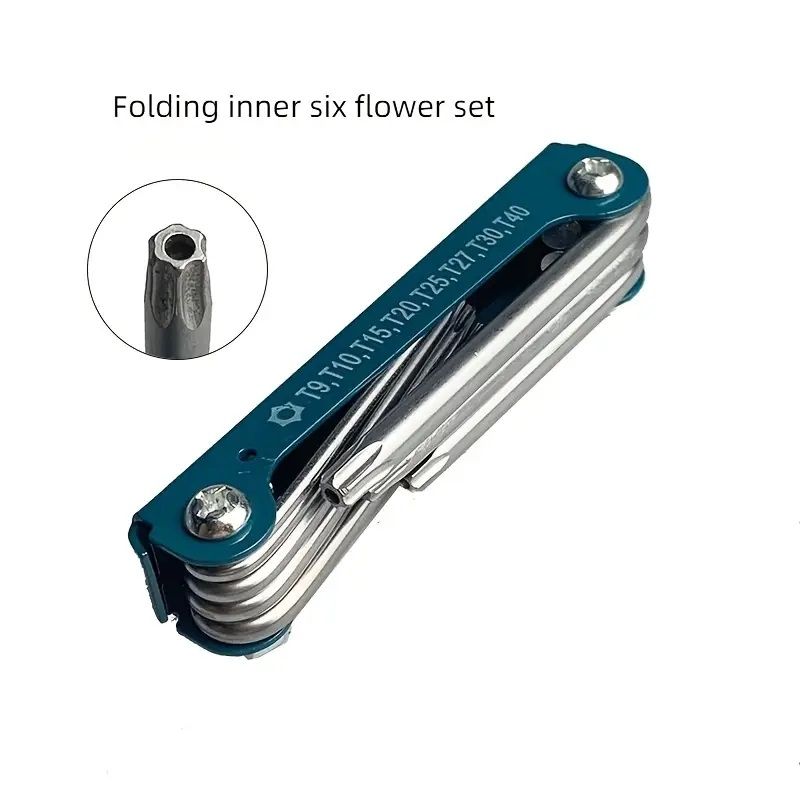 2 Pcs Pocket Star Hex Allen & Torx Key Foldable L N Key Set 8 in1 Folding Hex Key Box Wrench Set