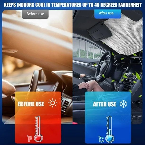 Car Dashboard Reflector Cover windshield Protector UV Sun Rays Blocker for SUVs,lorries,vans and cars
