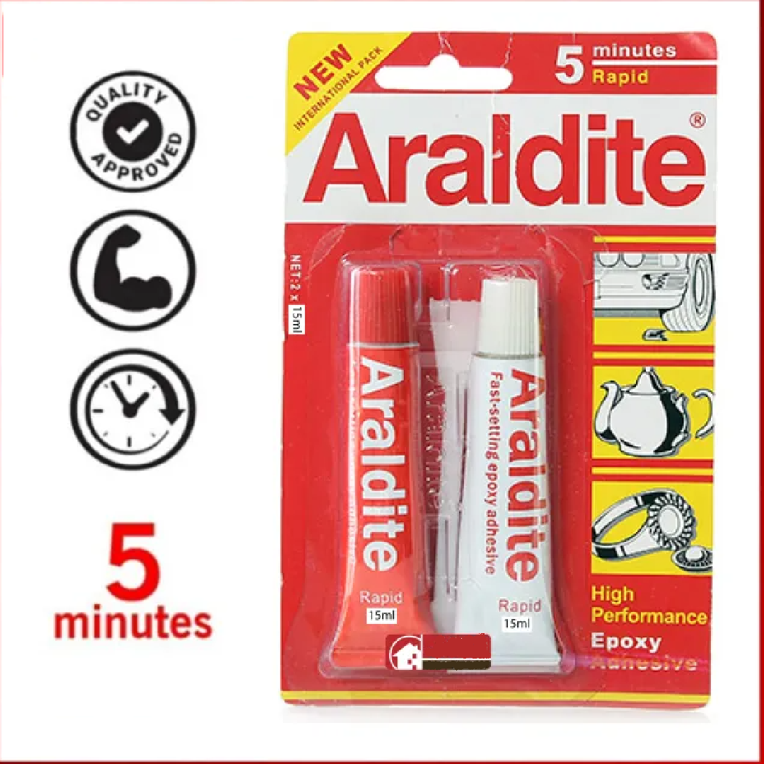 Araldite 5 Minute Adhesive Standard Epoxy Glue DIY Design Adhesive Multipurpose Sealant Bonding Agent Clear