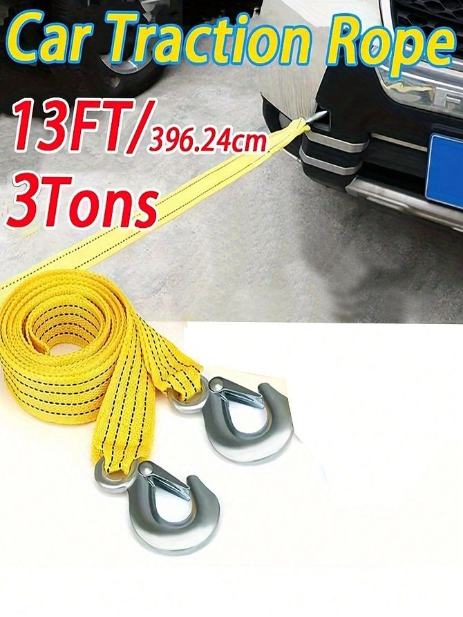 Towing Rope High Strength Car Tow Rope Fluorescent 3 tonnes tow Strap Bumper Trailer Car Safety Accessories Road Car Van 4x4 Recovery