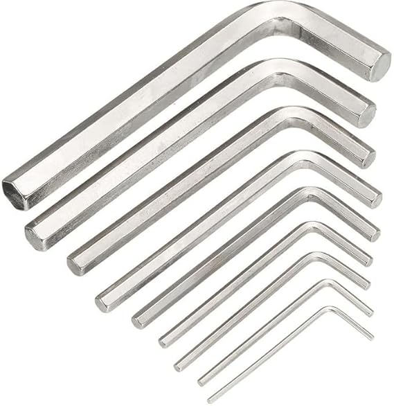 Set of 9 Pieces Hex Allen Key Tools Kit Hex Key Wrench Set Precise Manual Tool for Auto Repair Wrenches Spanners Hand Tools with Plastic Holder to Store and Easy to Carry