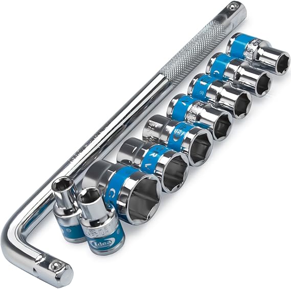 Box Spanner Socket Wrench 10 Pcs Set MLG Chrome Vanadium for Automobiles, Bike, Car, and Home DIY Use