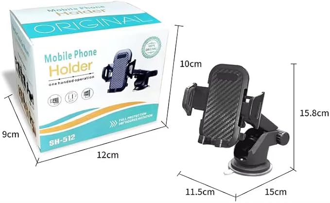 Universal Car Mobile Phone Holder  360° Adjustable Dashboard, Windshield & Desk Mount for Hands-Free Driving and Easy Viewing Car Dashboard Mount