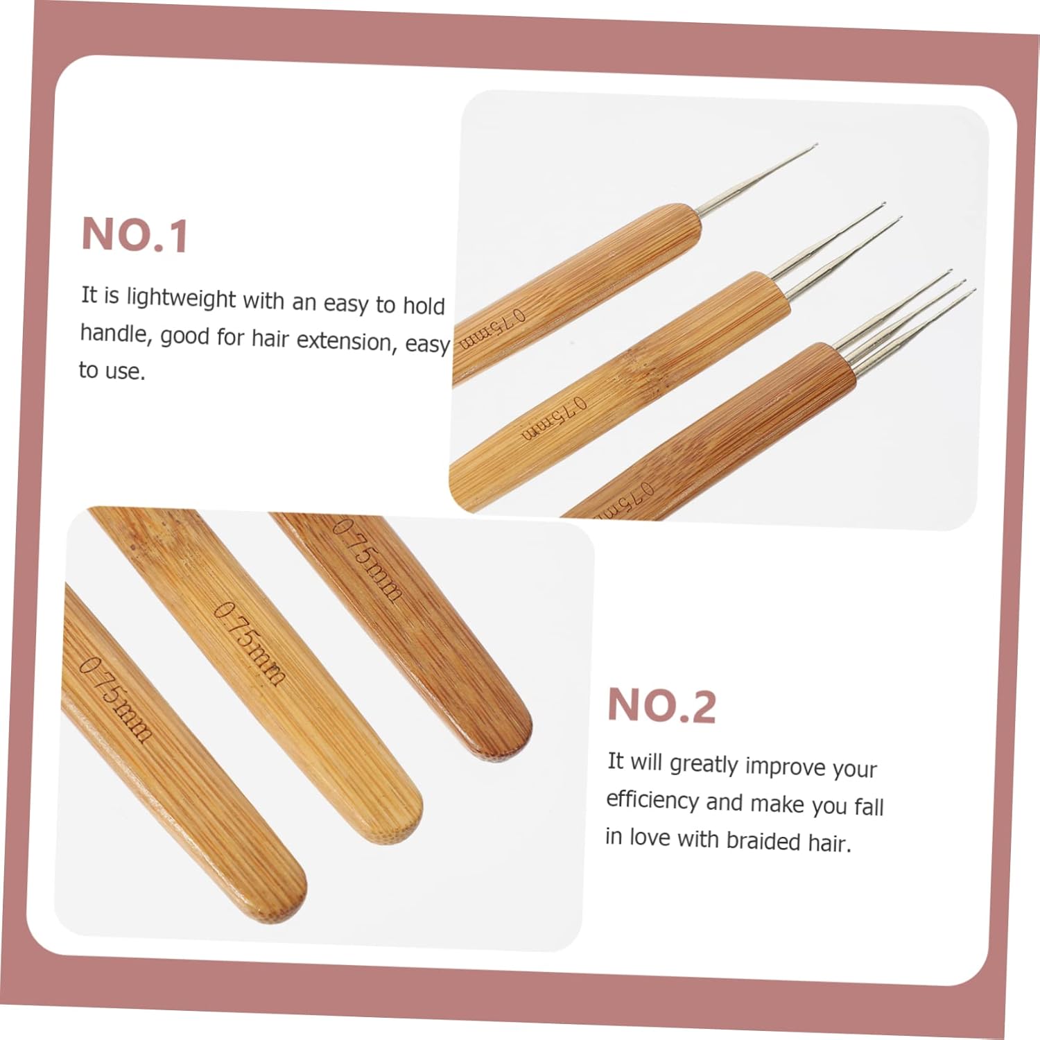 5pcs Dreadlocks Crochet Needle Tools for Long Hair Braid Crochet Hooks for Weaving Interlocking Dreadlock Needles for Weaving, Sisterlocks Maintenance, Tightening Accessory for Braid Hair Making