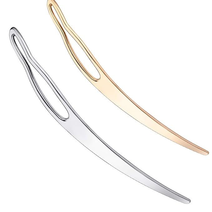 2 Pcs Dreadlock Tool Interlocking Tool for Locs, 3 Styles Easyloc Hair Crochet Needle for Dreadlocks, Interlocks & Sisterlocks Maintenance, Tightening Accessory for Braid Hair Making (Silver & Gold)
