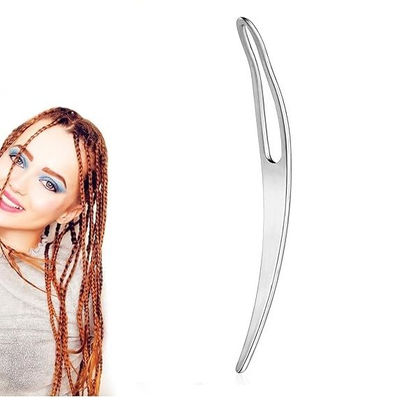 Dreadlock Tool Interlocking Tool for Locs, 3 Styles Easyloc Hair Crochet Needle for Dreadlocks, Interlocks & Sisterlocks Maintenance, Tightening Accessory for Braid Hair Making (Silver)