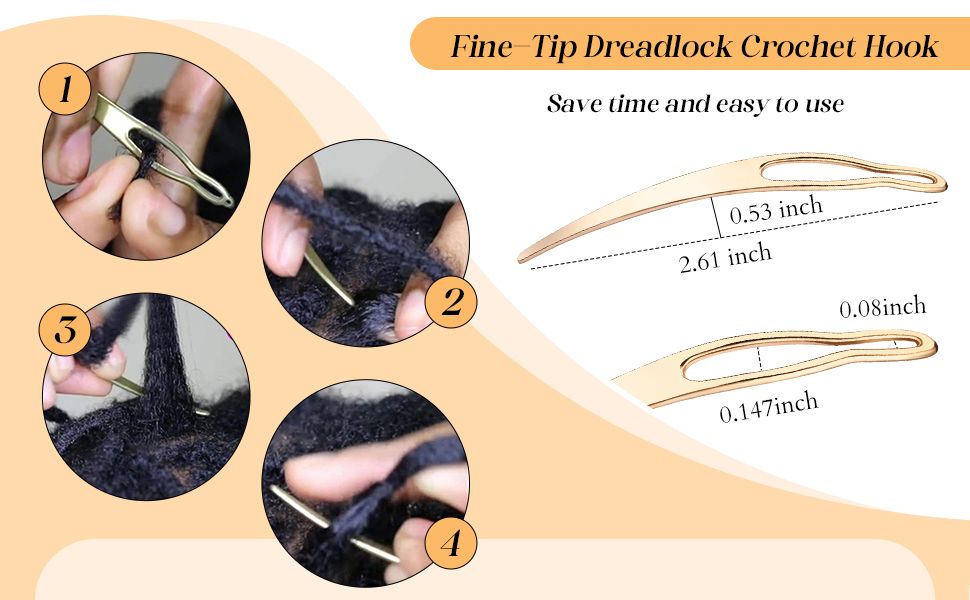 Dreadlock Tool Interlocking Tool for Locs, 3 Styles Easyloc Hair Crochet Needle for Dreadlocks, Interlocks & Sisterlocks Maintenance, Tightening Accessory for Braid Hair Making (Silver)