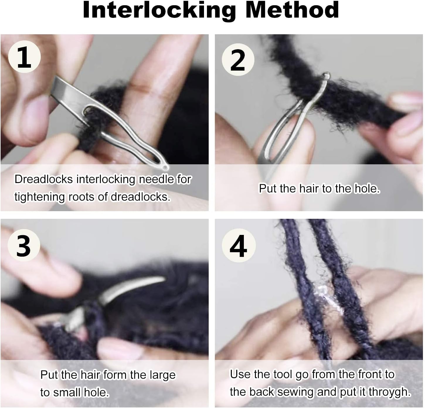 Interlocking Tool for Locs, Outstanding Sisterlock Retighten Tool, Excellent Dreadlock Crochet Needle for Maintaining Real Dread Loc, Dreadlock Interlocking Tool for Hair