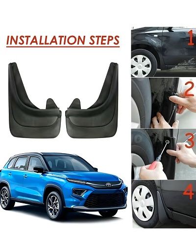 Toyota Mudflaps Mud Flaps Splash Guards Fender, Front Rear Mudguard Kit Auto Fender Mudflaps with Screws Full Protection Customized
