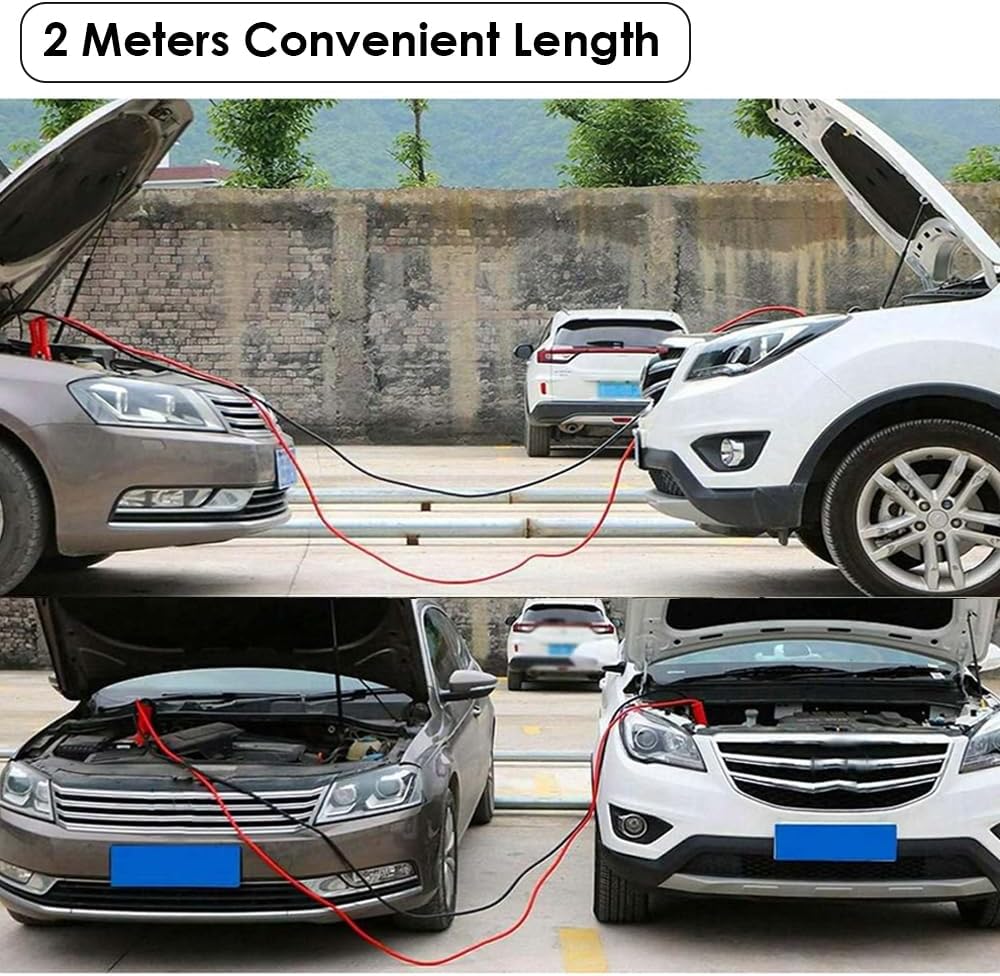 Heavy Duty Jumper Cables for Car Battery, Heavy Duty Automotive Booster Cables for Jump Starting Dead or Weak Batteries with Carrying Bag Included, 2M Long
