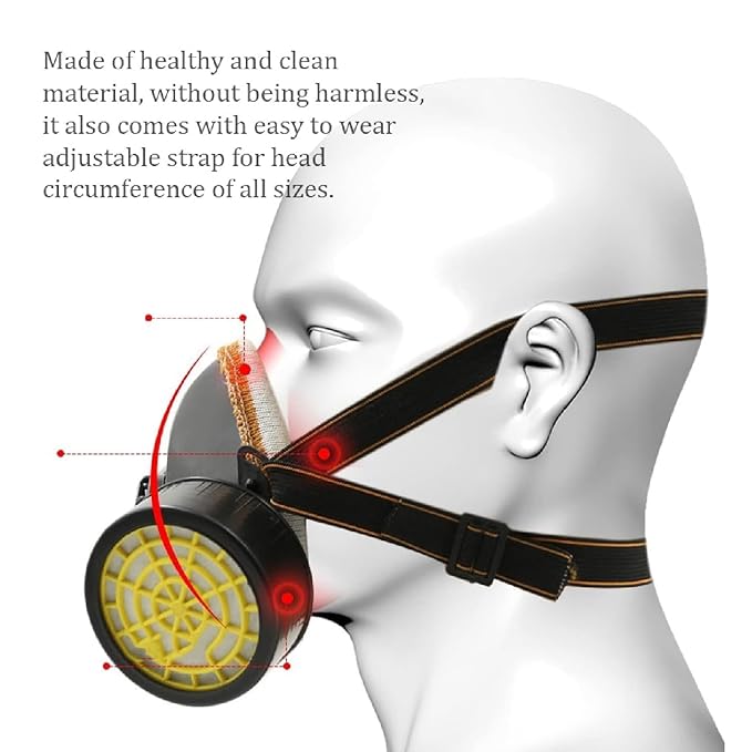 Dust-Proof Chemical Respirator Paint Gas Mask Double Cartridge Double Filter Chemical Half Face Respirator Mask (NP306)