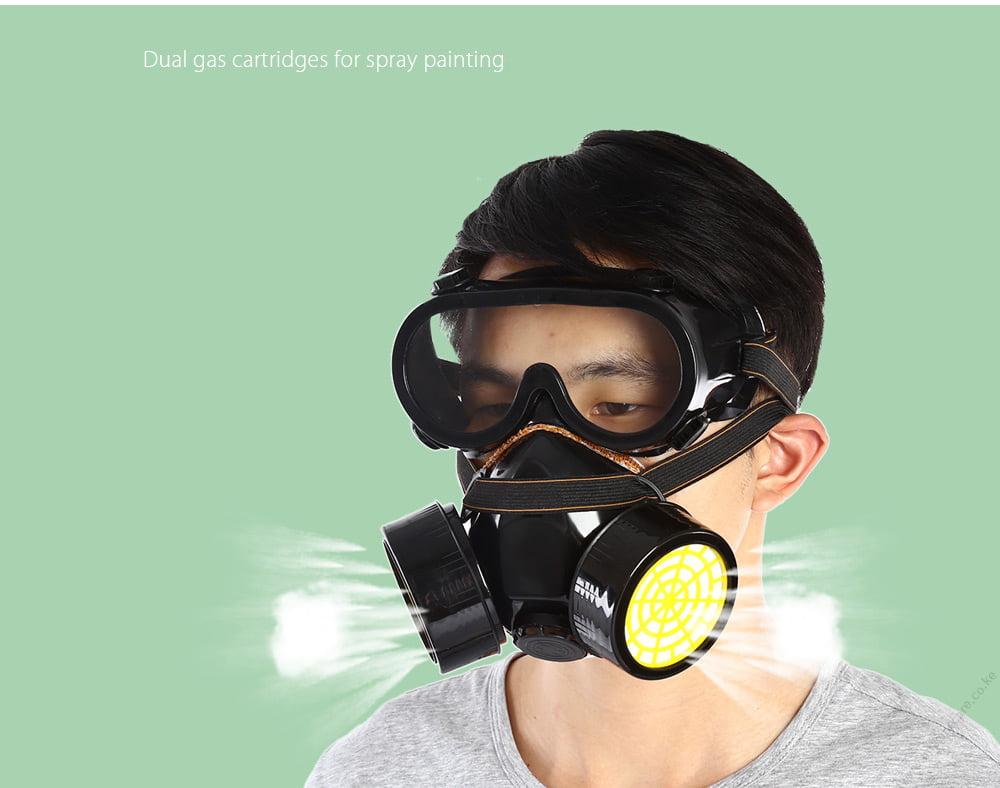 Dust-Proof Chemical Respirator Paint Gas Mask Double Cartridge Double Filter Chemical Half Face Respirator Mask (NP306)
