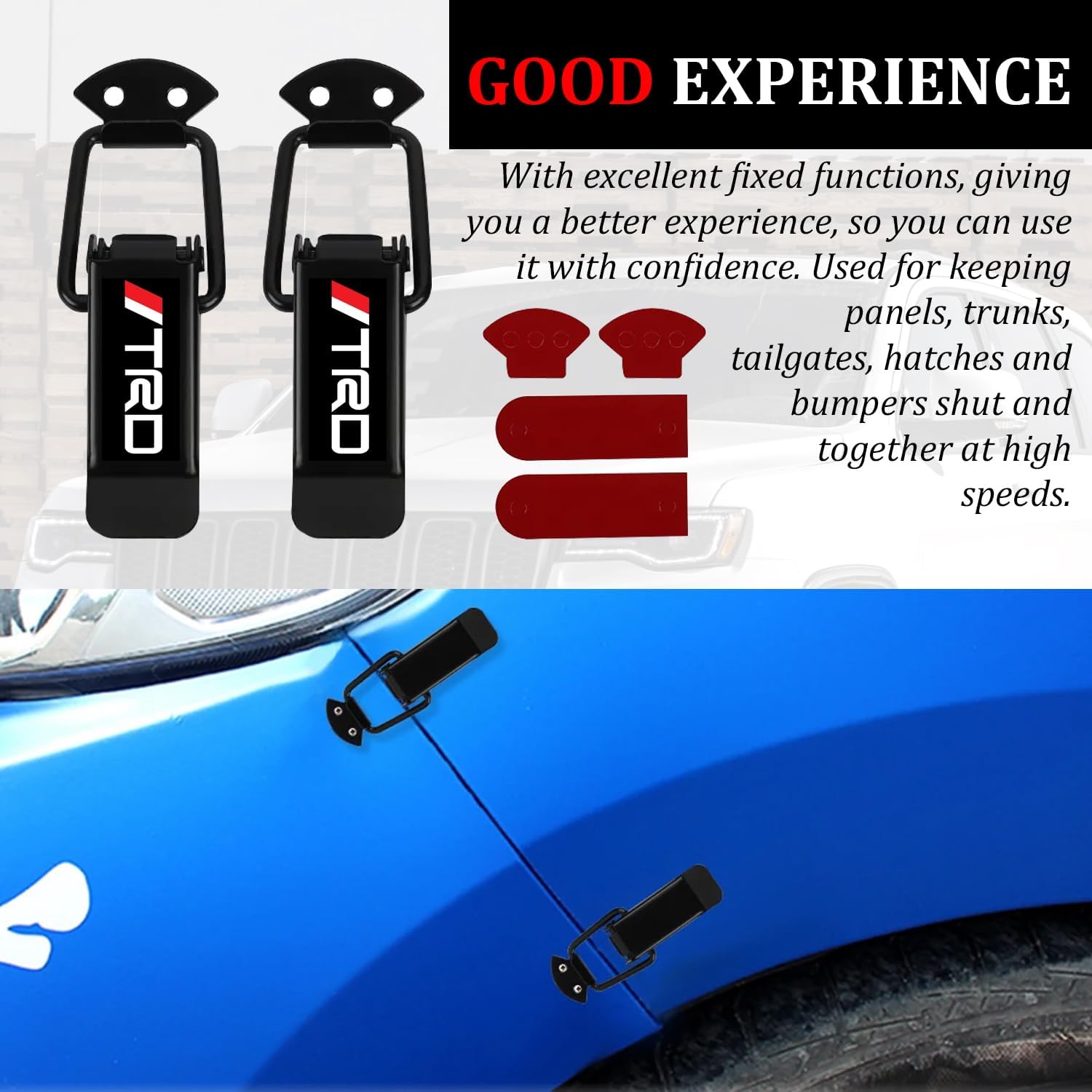 Universal Car Bumper Clips Security Hook Lock Universal Quick Release Fasteners & Toggle Catch Clips (Large)