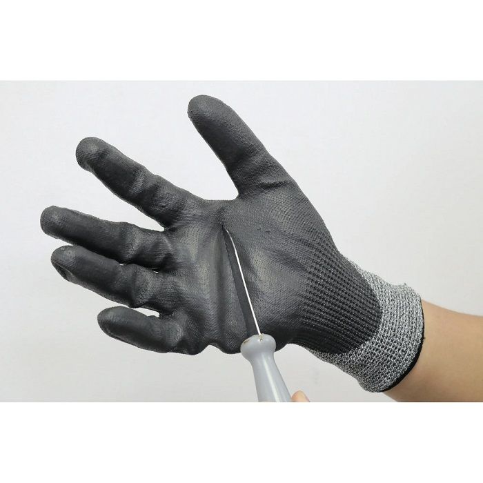 Anti Slip Work Gloves Safety Hand Gloves, Cooking Gloves Heat/Cut/Splash Resistance Polymer Coated Non-Slip Working Gloves (Free Size)