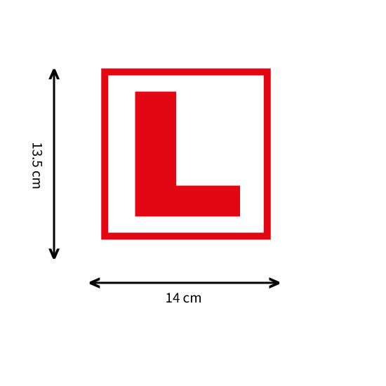 L Board Sticker for Car Removable L Sticker for Learning Driver Vehicle L Plate Advisory Sign Learner Driver Vinyl Sticker Laminated, Anti Fade Sticker (Pack of 2)