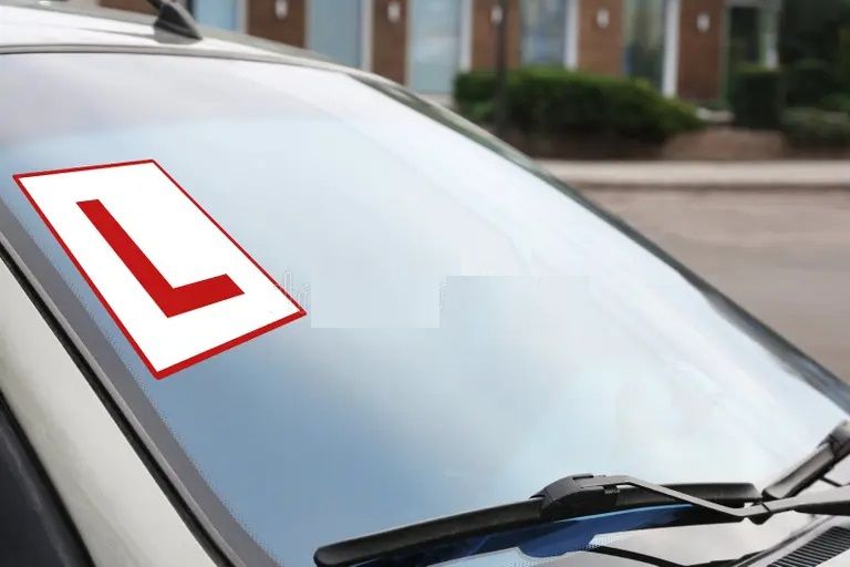 L Board Sticker for Car Removable L Sticker for Learning Driver Vehicle L Plate Advisory Sign Learner Driver Vinyl Sticker Laminated, Anti Fade Sticker (Pack of 2)