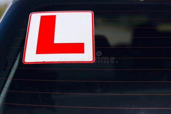 L Board Sticker for Car Removable L Sticker for Learning Driver Vehicle L Plate Advisory Sign Learner Driver Vinyl Sticker Laminated, Anti Fade Sticker (Pack of 2)